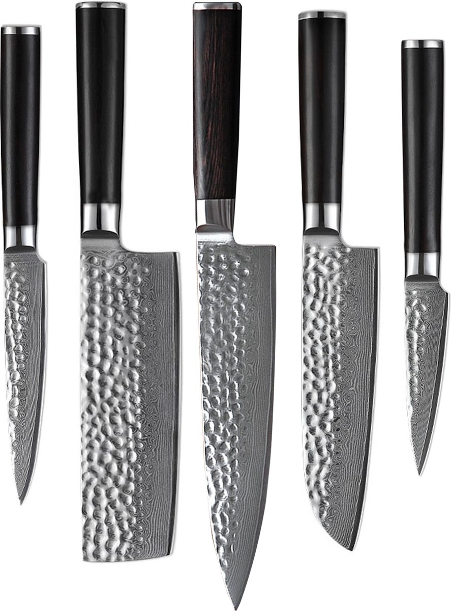 Shinrai Knives - Hammered Damast BR 5-Delige Messenset