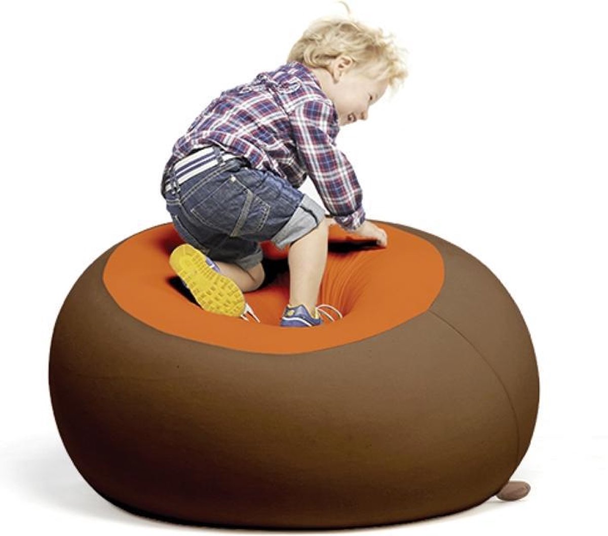 Terapy Stanley zitzak - Bruin + Oranje | 70cm x 70cm x 80cm