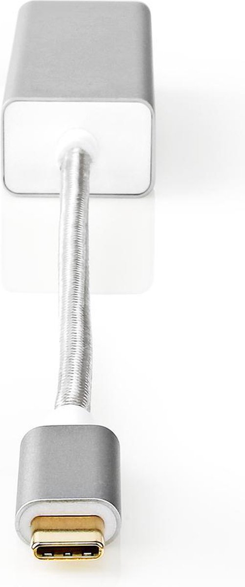 Nedis CCTB64950AL02 Usb-adapter Usb 3.2 Gen 1 Usb Type-c™ Male Rj45 Female Verguld 0.20 M Rond Gebreid / Nylon Zilver Cover Window Box
