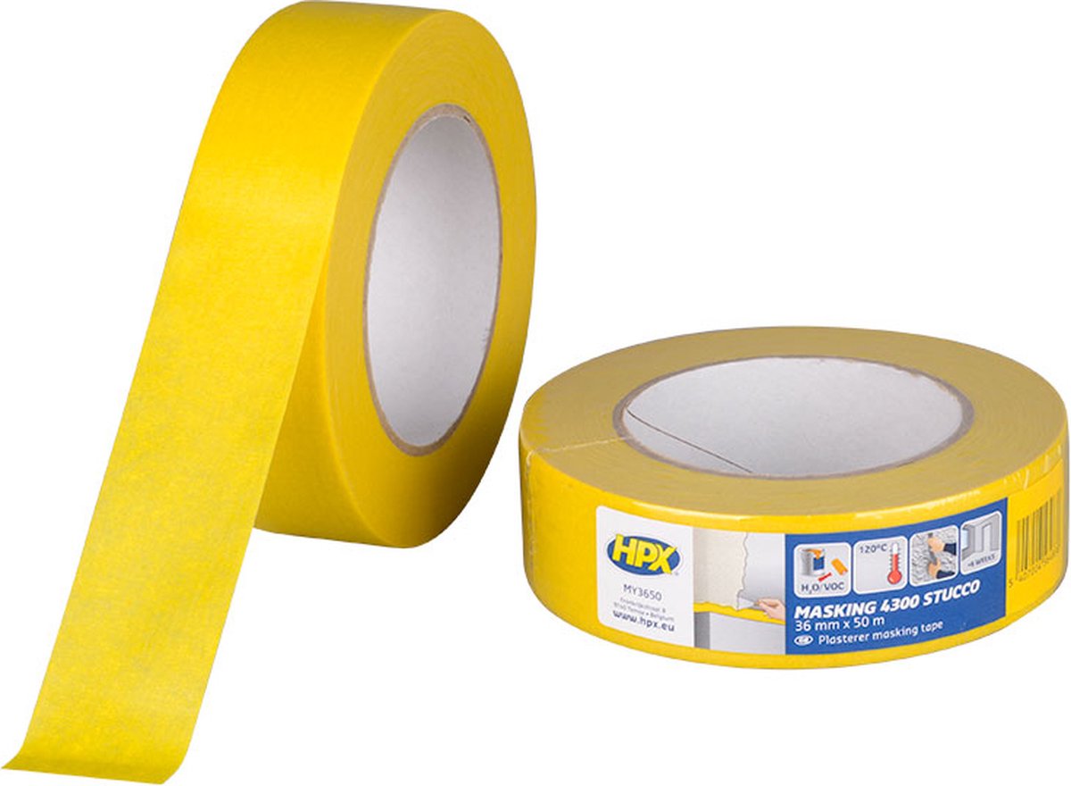HPX Masking 4300 | Geel | 36 mm x 50 m - MY3650 | 24 stuks MY3650