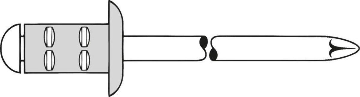 Gesipa Blindklinknagel | klinknagelschacht d x l 4,8 x 17 mm | aluminium / staal | 500 stuks - 1433833 1433833