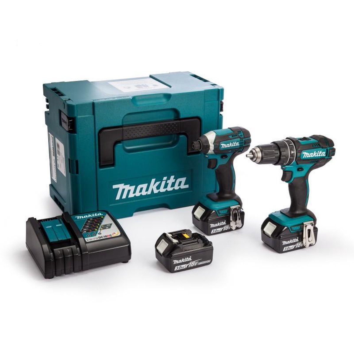 Makita DLX2131JX1 Accu Combiset 2-delig (DHP482 + DTD152) 18V 3.0Ah in Mbox