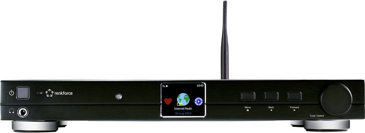 Renkforce RF-DAB-IR1700 Radio-adapter DAB+, VHF (FM), Internet WiFi, LAN, Bluetooth, DLNA, Internetradio Geschikt voor DLNA Zwart