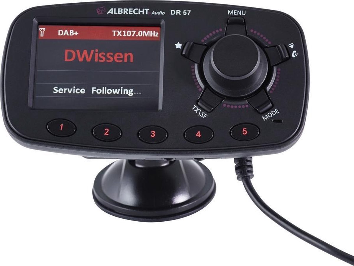 Albrecht DR57 DAB+ ontvanger Handsfree-functie, Zuignaphouder