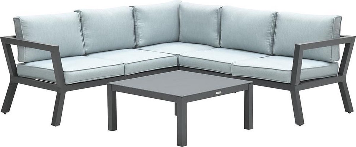 Colorado lounge set 3-dlg carbon black/ mint grey - Garden impressions