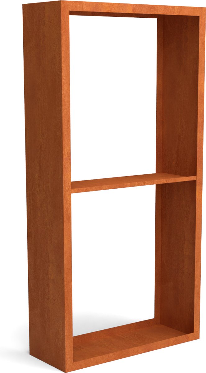 Egura cortenstaal houtopslag onderverdeling 2 vakken 1000x385x2000 mm - Geroba