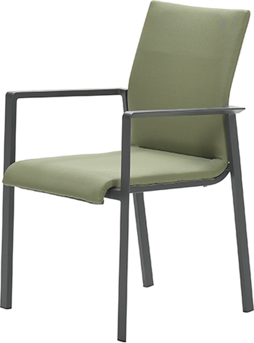 Dallas dining fauteuil carbon black/ moss green - Garden impressions