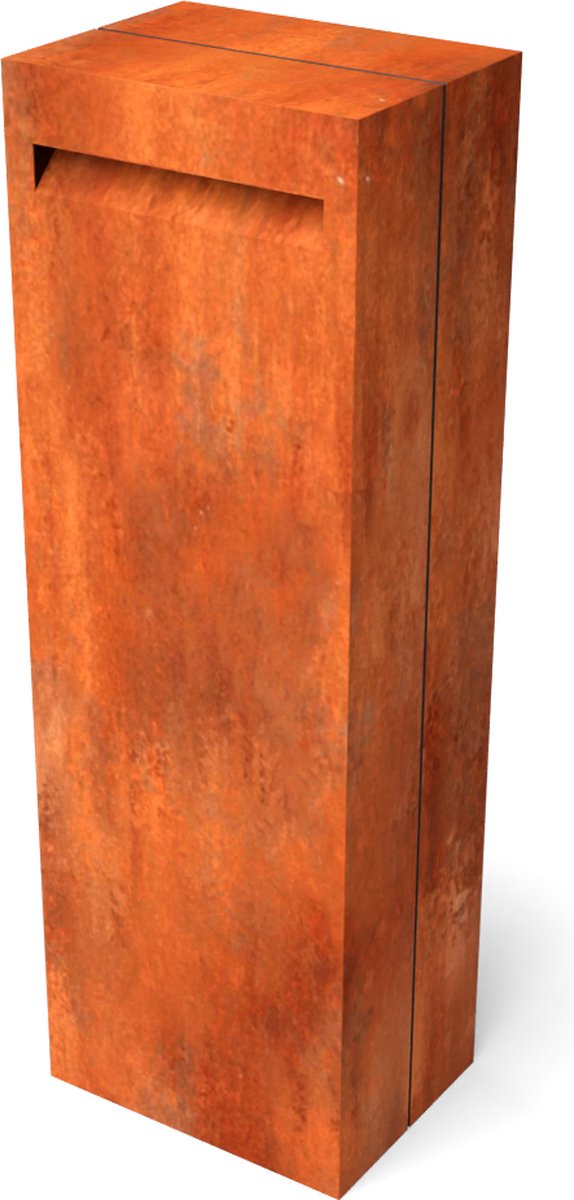 Letta cortenstaal brievenbus 400x300x1200 mm - Geroba