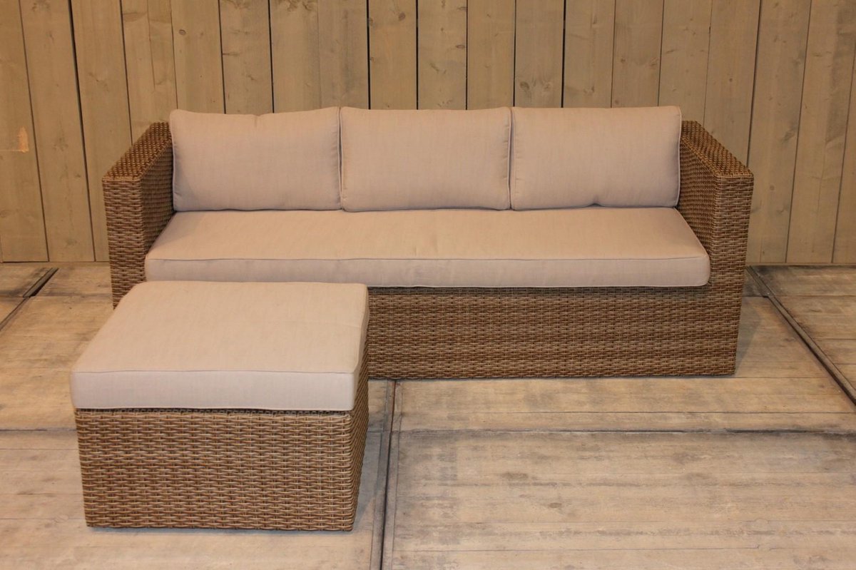 Bari loungeset rattan grey - Eurofleur aanbieding
