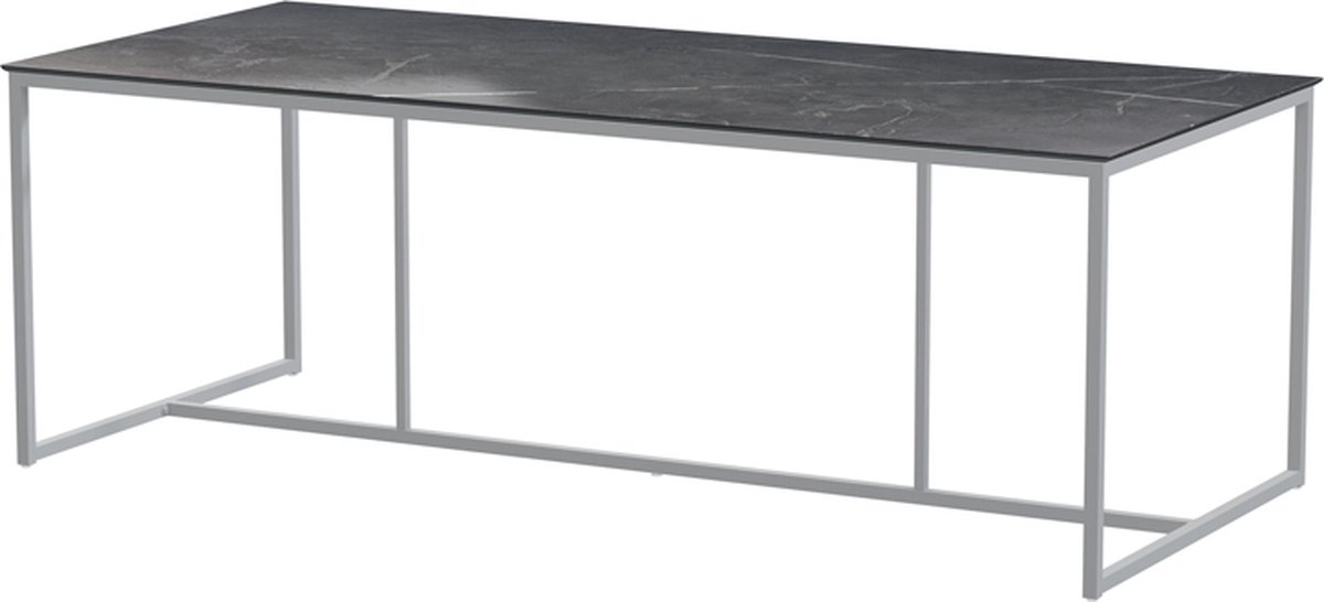 Quatro Tafelframe Frost Grey met Ceramic Marble tafelblad 220 x 95 cm - 4so