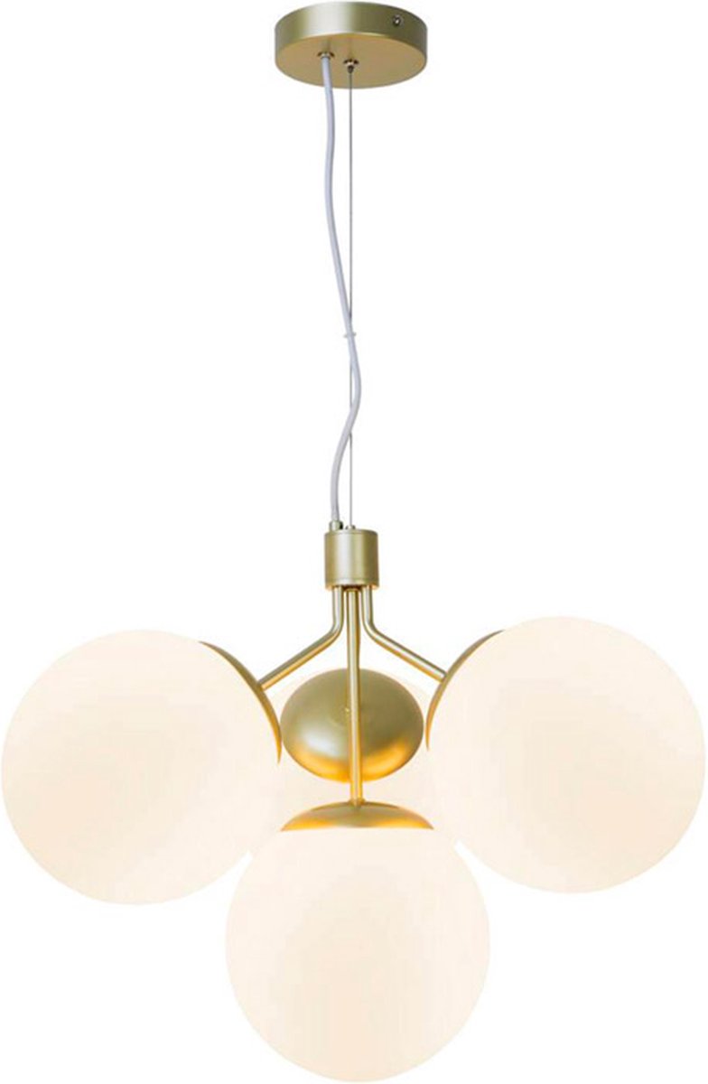 Nordlux Ivona - Hanglamp - 54,2 X 54,2 X 244 Cm - Opaal En Messing