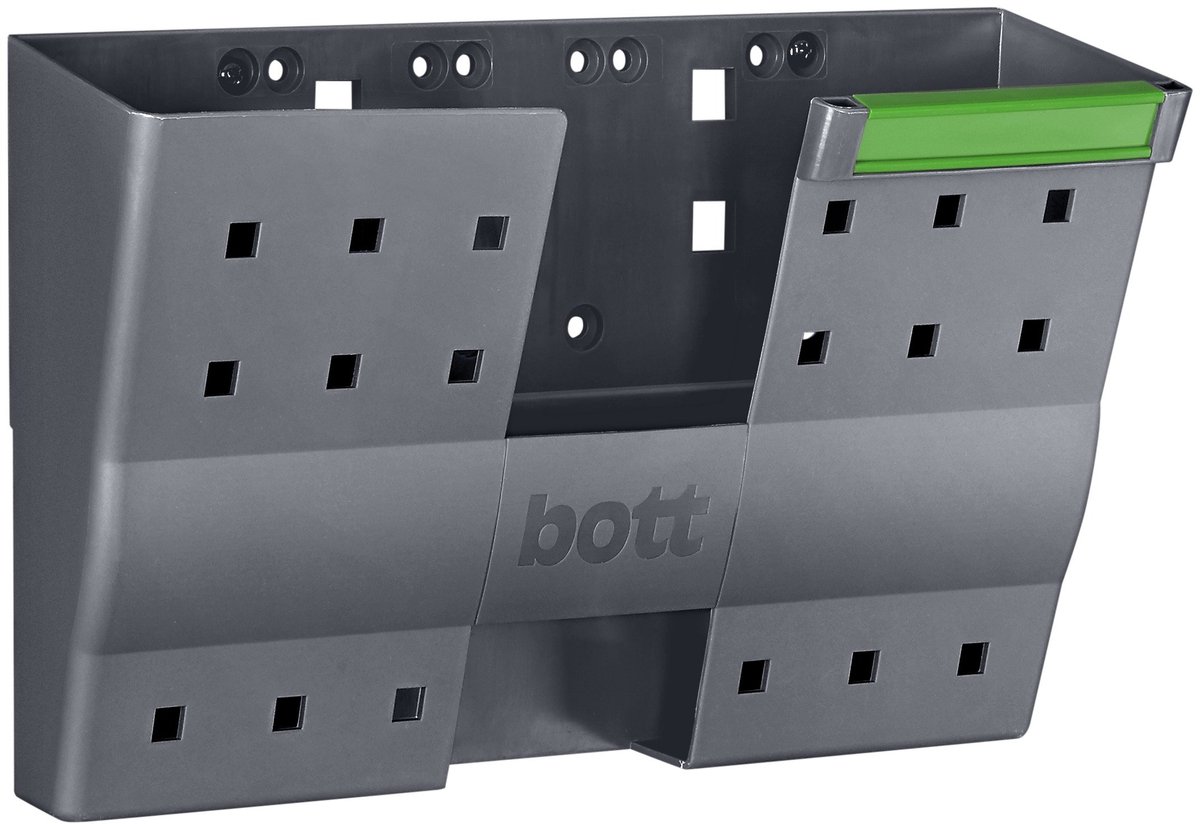 Bott Documentenhouder | DIN A4 dwars kunststof | B340xD100xH213 mm | geschikt voor geperforeerde platen | 5 stuks in zak - 14014029.19 14014029.19