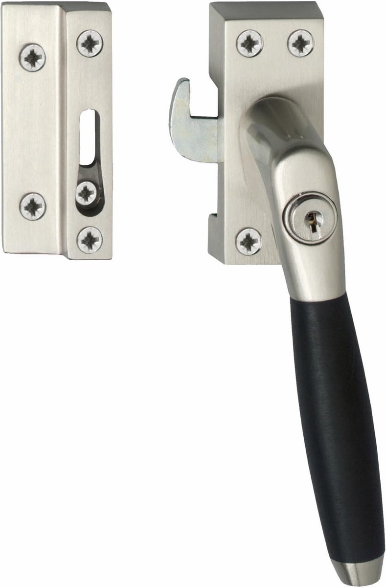 Intersteel | Raamsluiting Ton 400 | Afsluitbaar | Rechts | Nikkel Mat/Ebbenhout