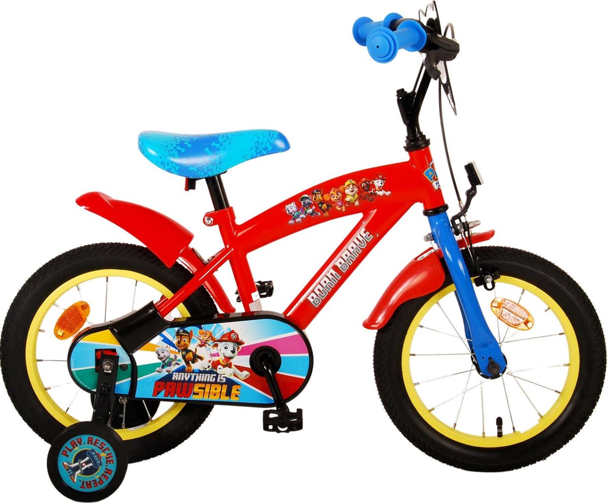 Paw Patrol Kinderfiets - Jongens - 14 inch - Rood/Blauw