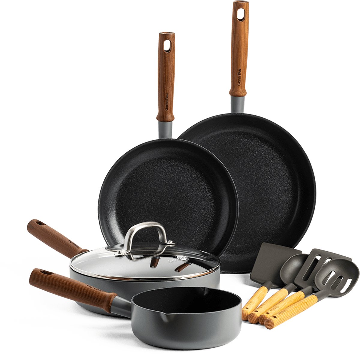 GreenPan Pannenset met Keukenhulpjes Mayflower Pro - 4 Delig