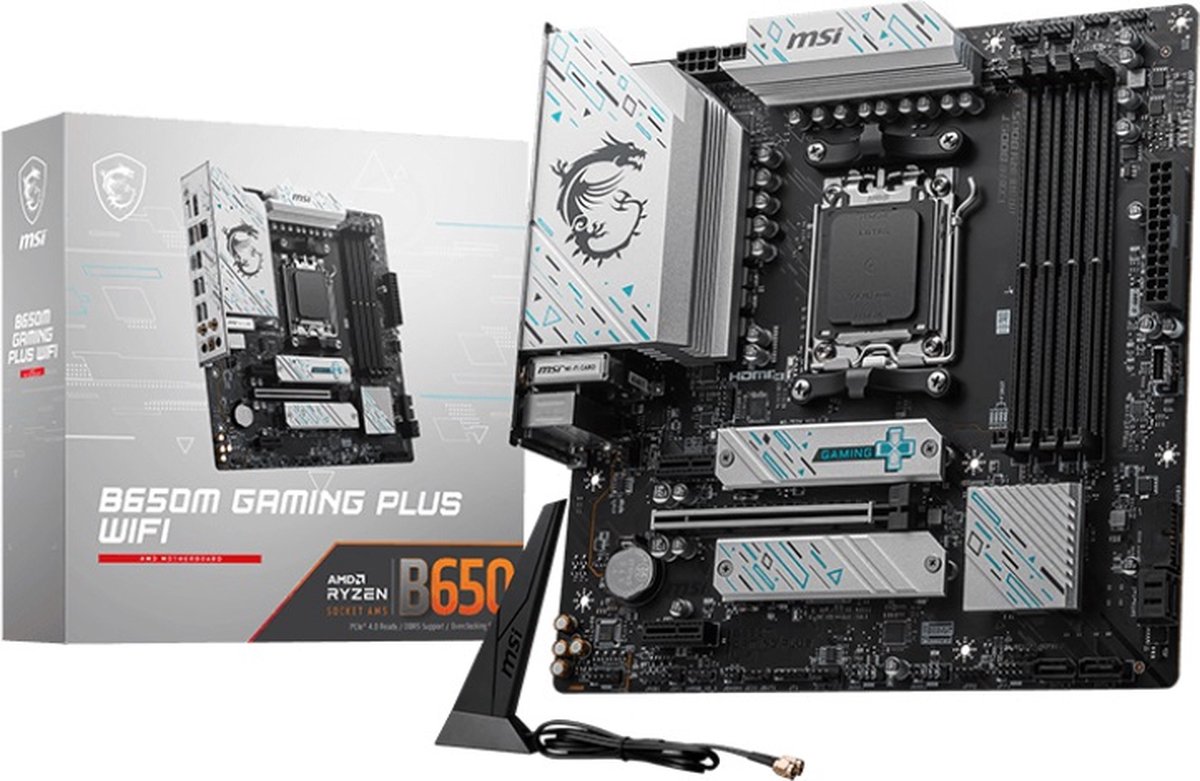 MSI B650M Gaming PLUS WIFI Moederbord Socket AMD AM5 Vormfactor Micro-ATX Moederbord chipset AMD® B650
