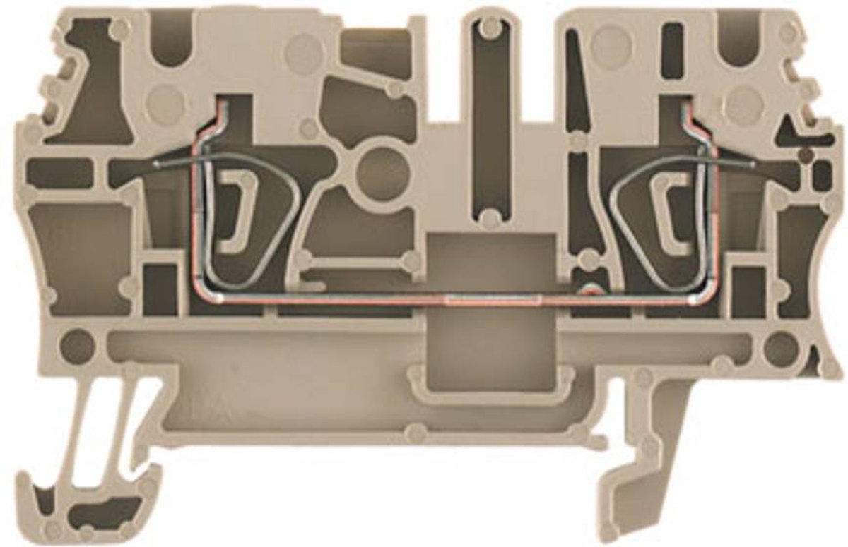 Weidmüller 1608510000-100 Doorgangsserieklem Spanveer Donkerbeige 100 stuk(s)