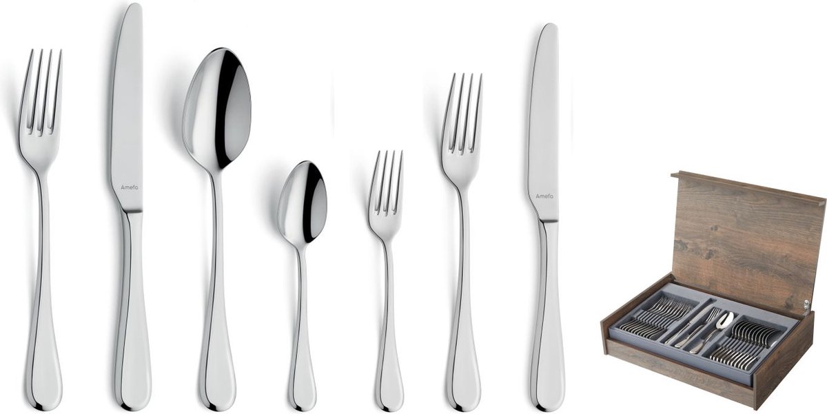 Amefa - Drift 84-delige Bestekset 12 Personen - Zilver