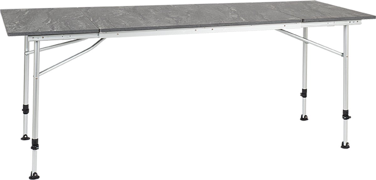 Travellife Sorrento Uitschuifbare Campingtafel Donkergrijs 100/140/180x70cm - Compact en gebruiksvriendelijk - In hoogte verstelbaar - Stabiel en lichtgewicht