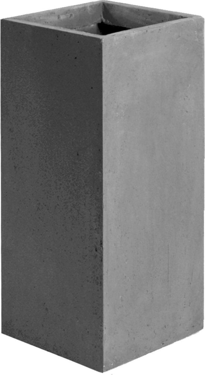 Pot kubus clayfibre hoog b40h80 lood - Mcollections