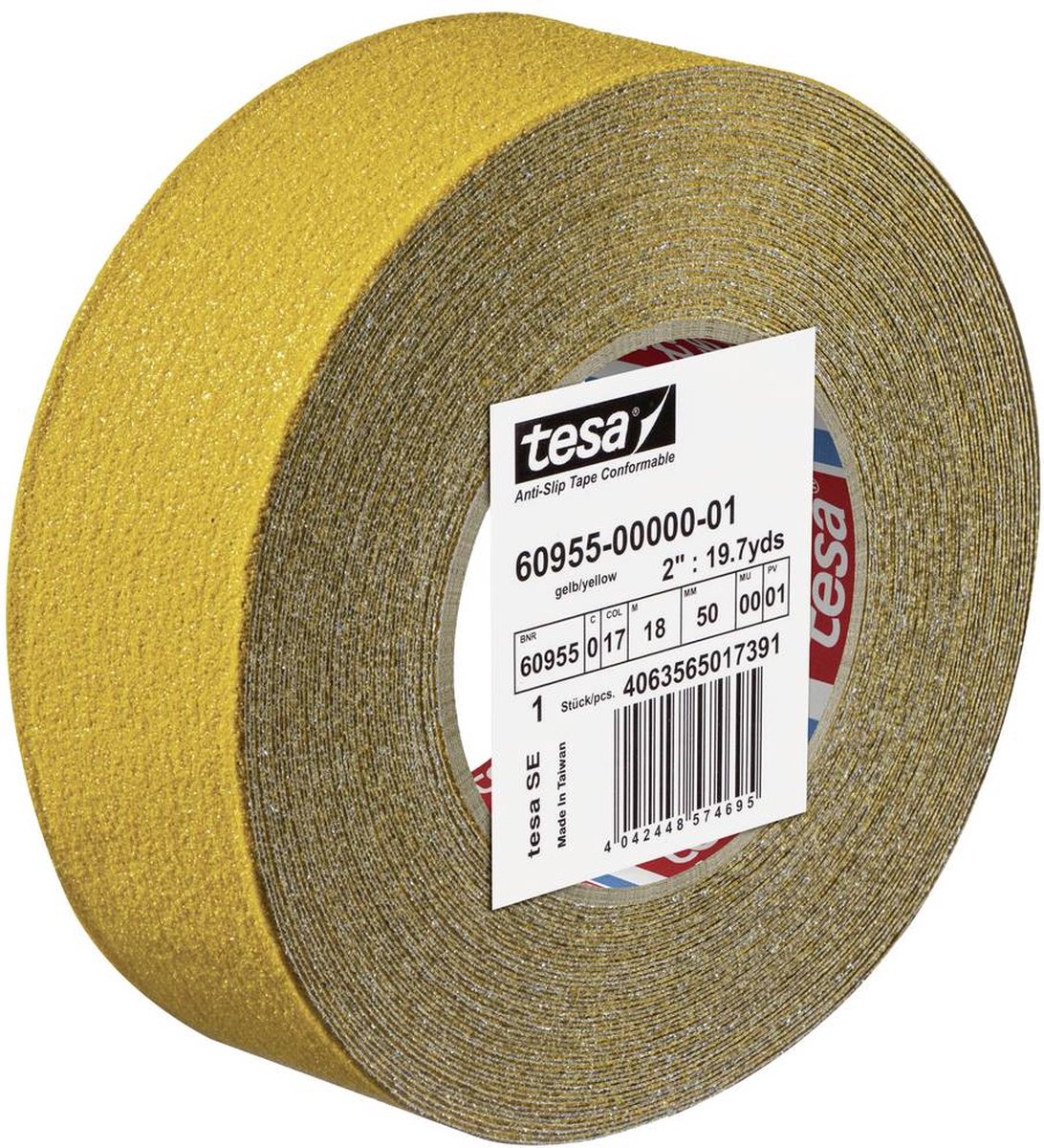 Tesa Antisliptape extreem flexibel | zwart | lengte 18 m, breedte 50 mm | 1 stuk - 60955-00000-00 60955-00000-00