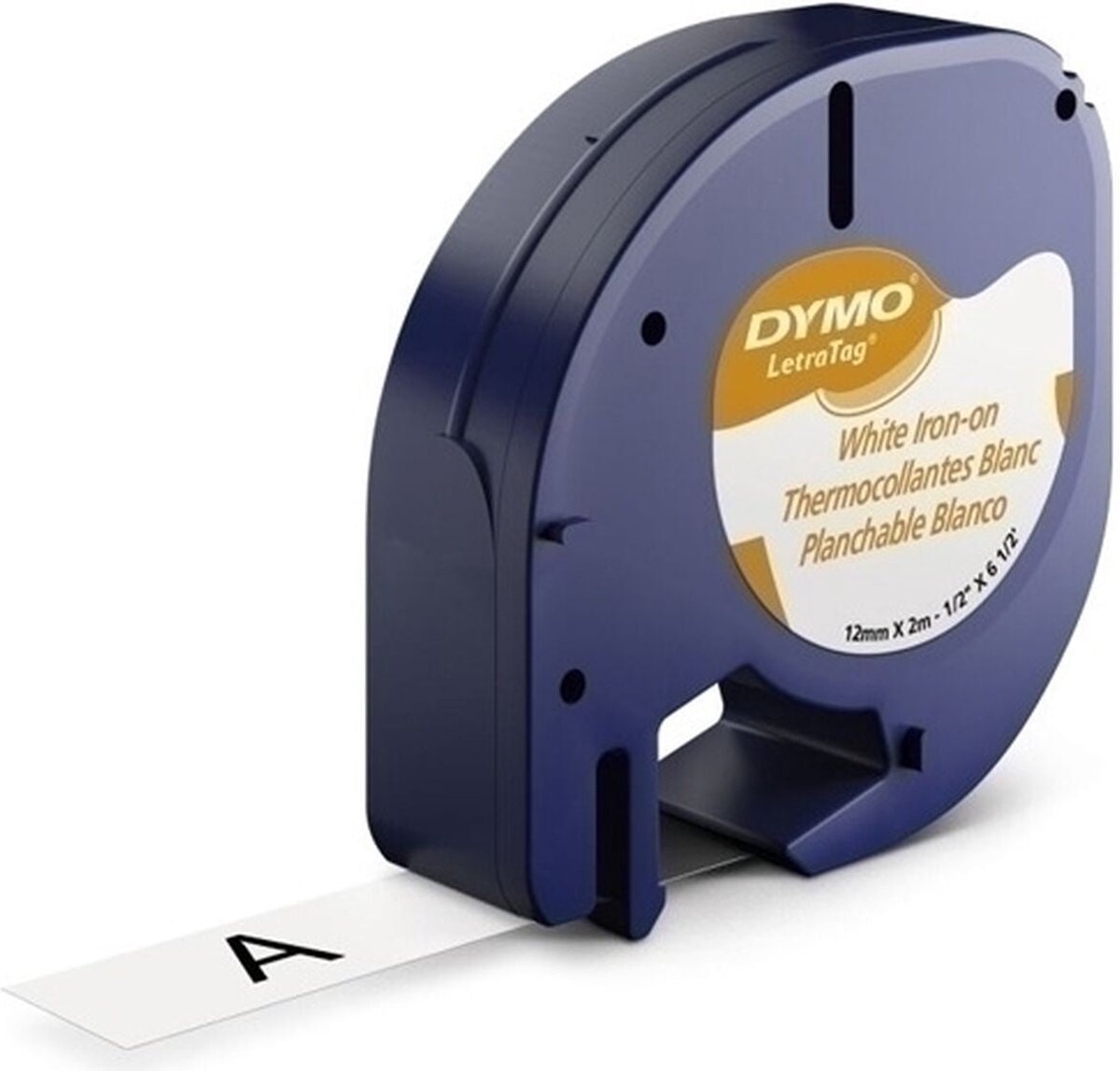 Laminated Tape for Labelling Machines Dymo 18769 12 mm x 2 m Black White Textile (10Units)