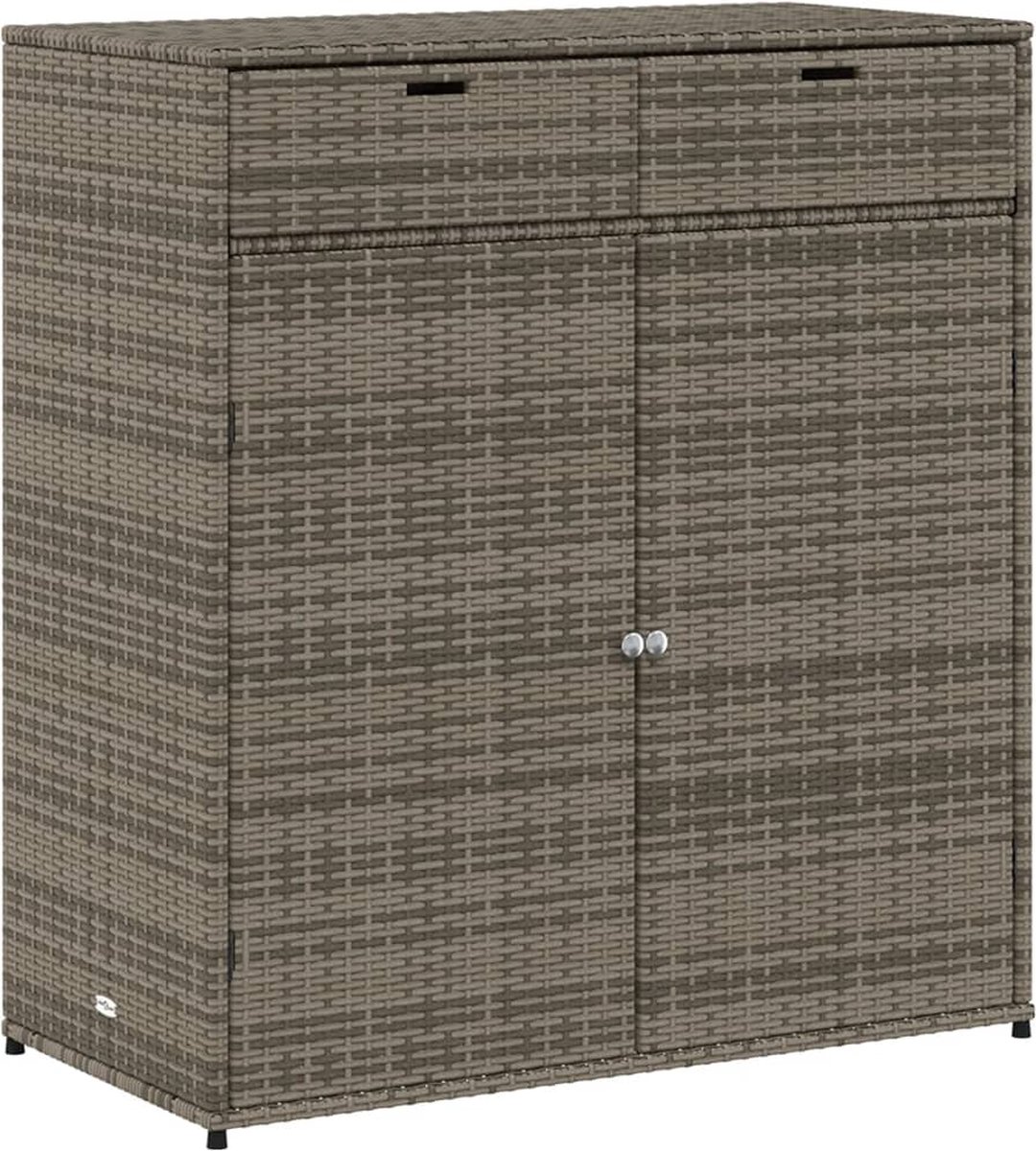vidaXL - Tuinkast - 105x55x113 - cm - poly - rattan - grijs