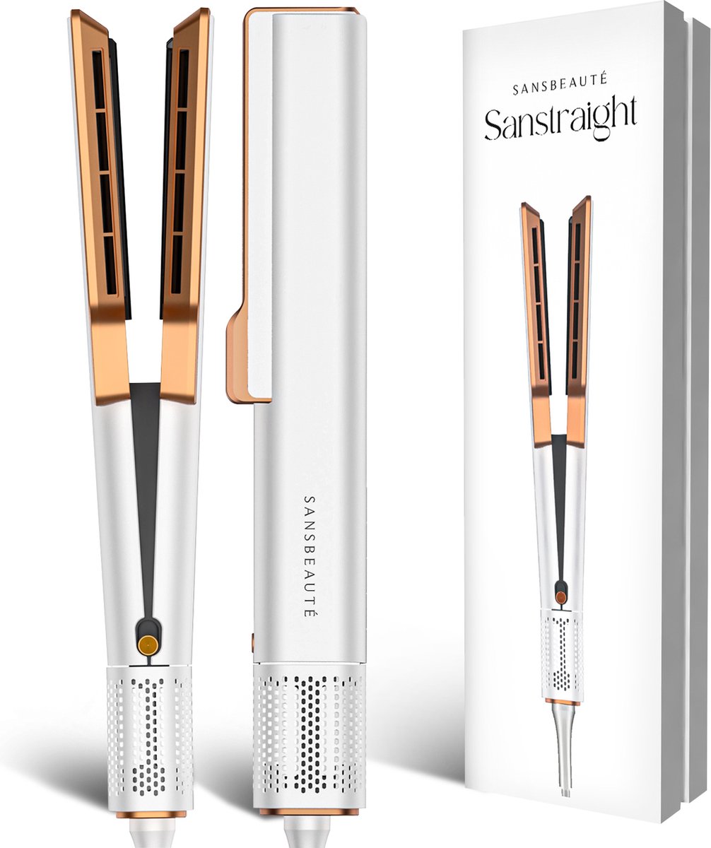 Sansbeauté® Sanstraight Stijltang Wet-to-Dry 2 in 1 - Airstraight - Dupe - Haardroger&Stijltangen - Coldshot - 80℃ t/m 140℃ - Alternatief Stooms