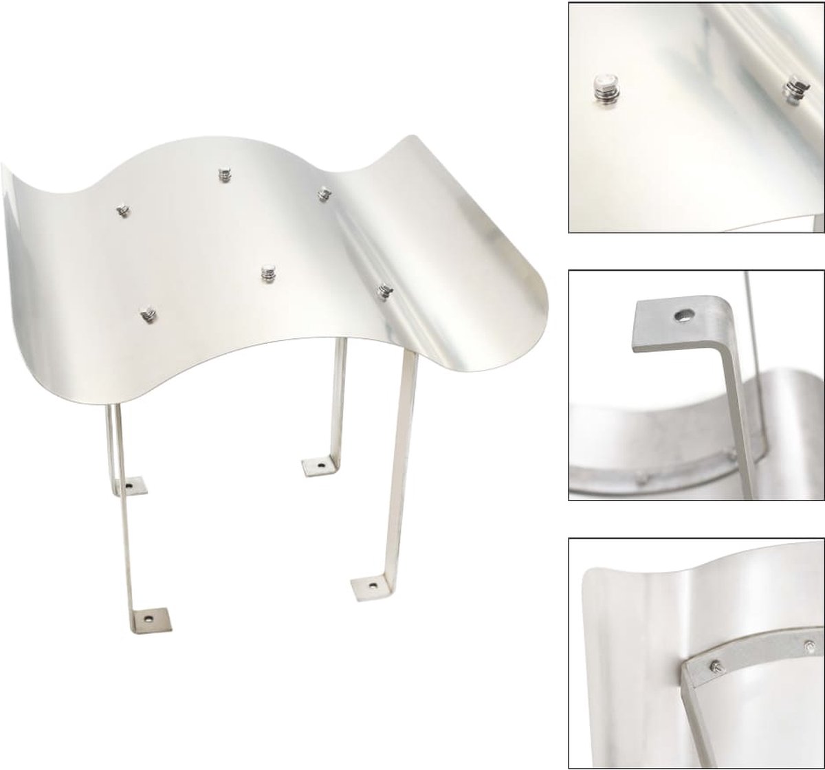 vidaXL - Schoorsteenkap - roestvrij - staal - zilverkleurig