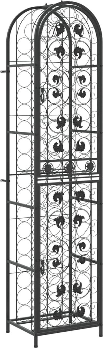 vidaXL - Wijnrek - voor - 73 - flessen - 45x36x200 - cm - smeedijzer - zwart