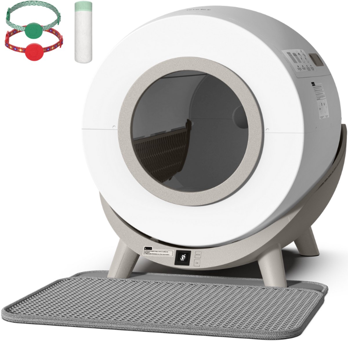 Revo-loo One Automatische Kattenbak Zelfreinigend - Elektrische&Zelfreinigende Scoopfree Robot - 80L XXL - incl. Kattenbakmat, App&Zakken