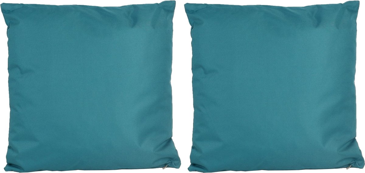8x Bank/sier kussens voor binnen en buiten in de kleur petrol blauw 45 x 45 cm -