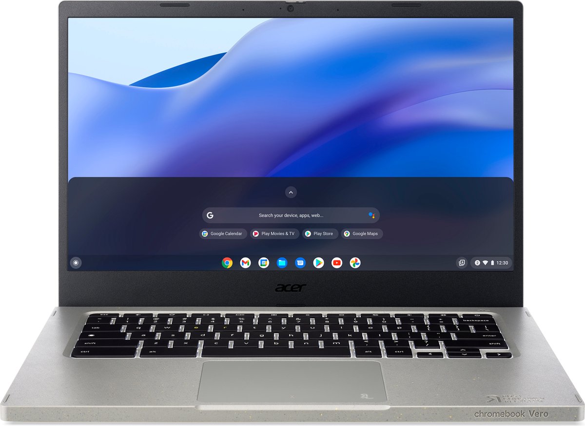 Acer Chromebook Vero 514 CBV514-1H-5627 Intel CoreTM i5 i5-1235U 35,6 cm (14) Full HD 8 GB LPDDR4x-SDRAM 256 GB SSD Wi-Fi 6 (802.11ax) ChromeOS Grijs