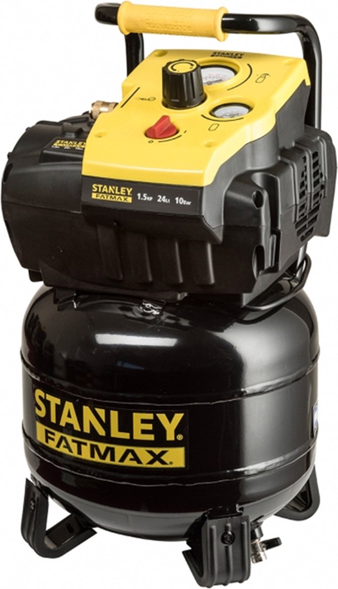 Stanley Fatmax Luchtcompressor FMXCM0021E - TAB 200/10/24V - 24L/10Bar - Europese Snelkoppeling - Olievrije Compressor - Metaal - Geel/Zwart