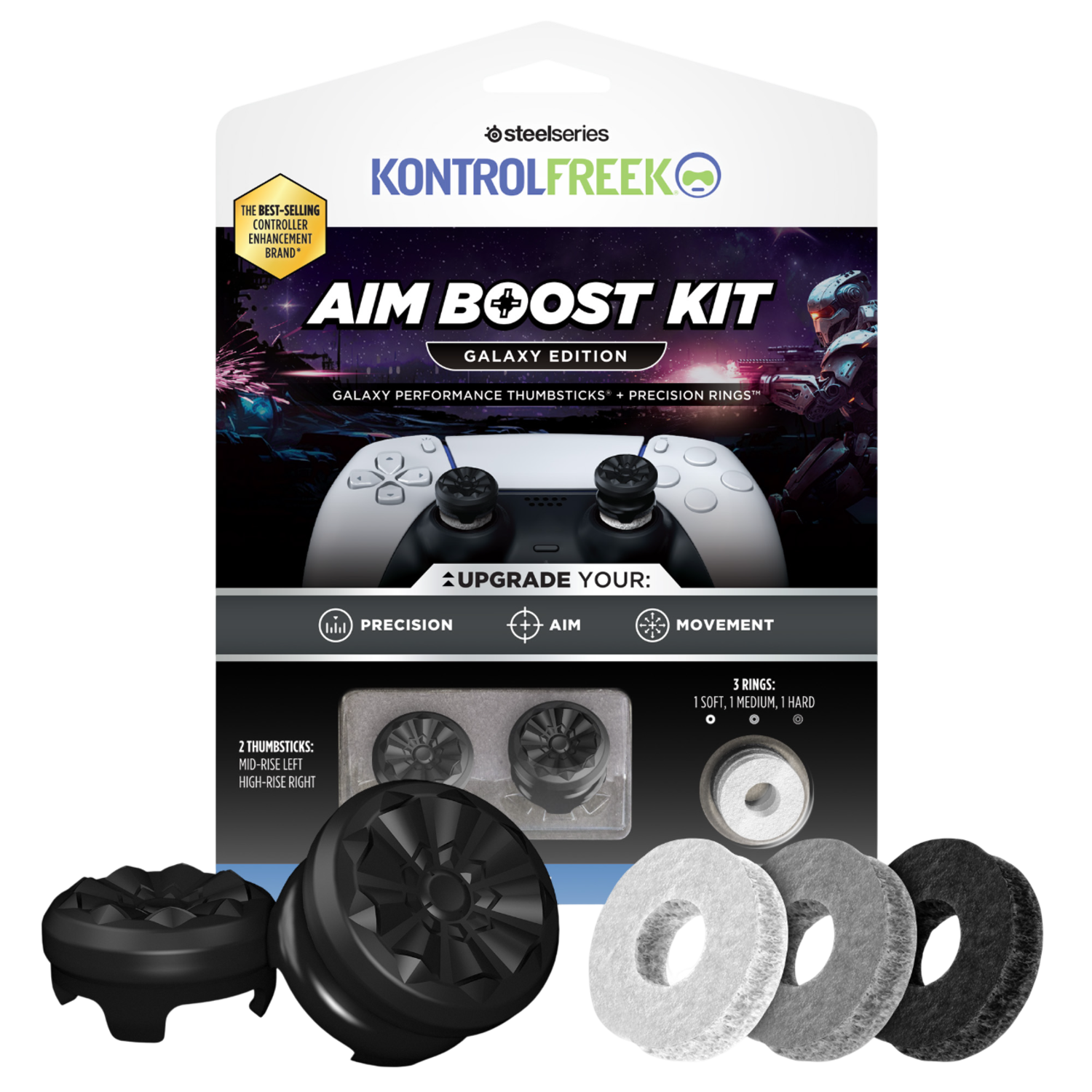 Kontrolfreek Galaxy Aimboost Playstation 5 Zwart PS5 Thumbsticks Aim Boost Kit