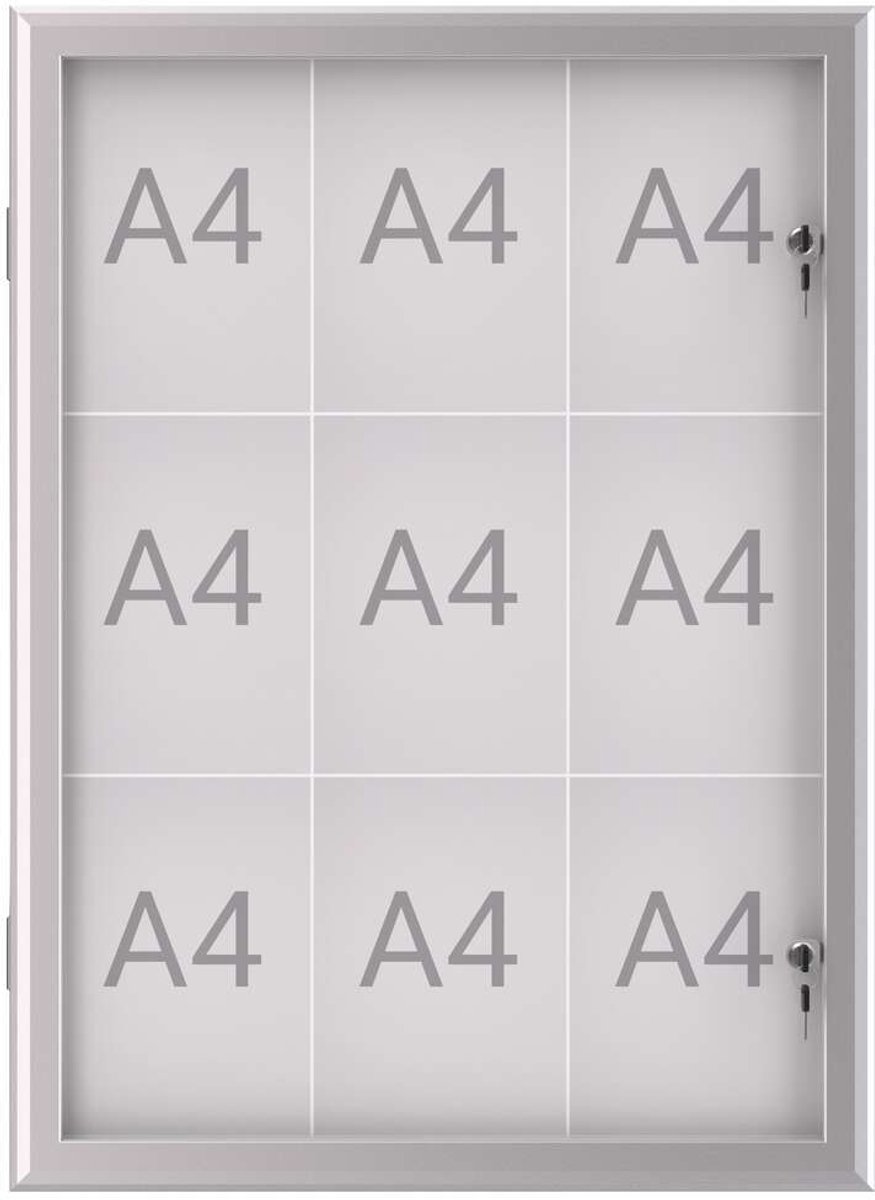 Maul Wissellijst MAULexcite Voor papierformaat: 9 x DIN A4 Tegen regen beschermde buitenruimte 6653908 Aluminium Zilver 1 stuk(s)