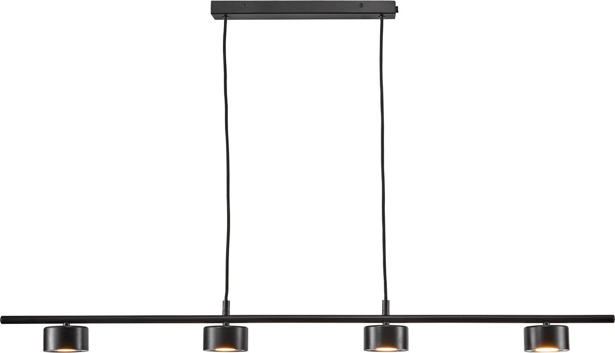 Nordlux Clyde - Hanglamp - 115 X 8,5 X 209,3 Cm - 3 Stappen Dimmer - 4 X 5W LED Incl. - Zwart