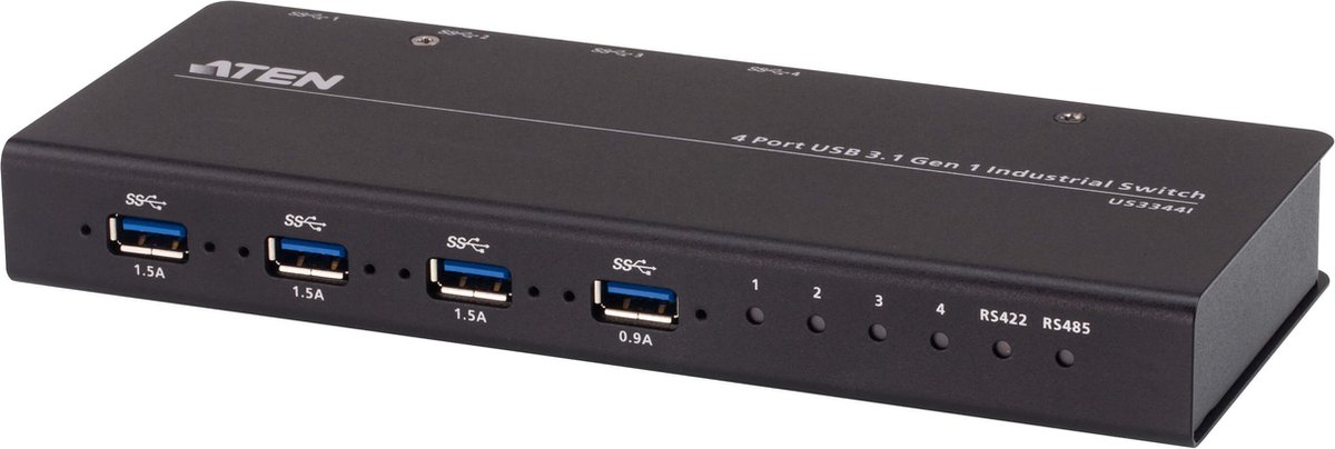 ATEN US3344i industriële hub switch 4x4 USB 3.1 Gen 1