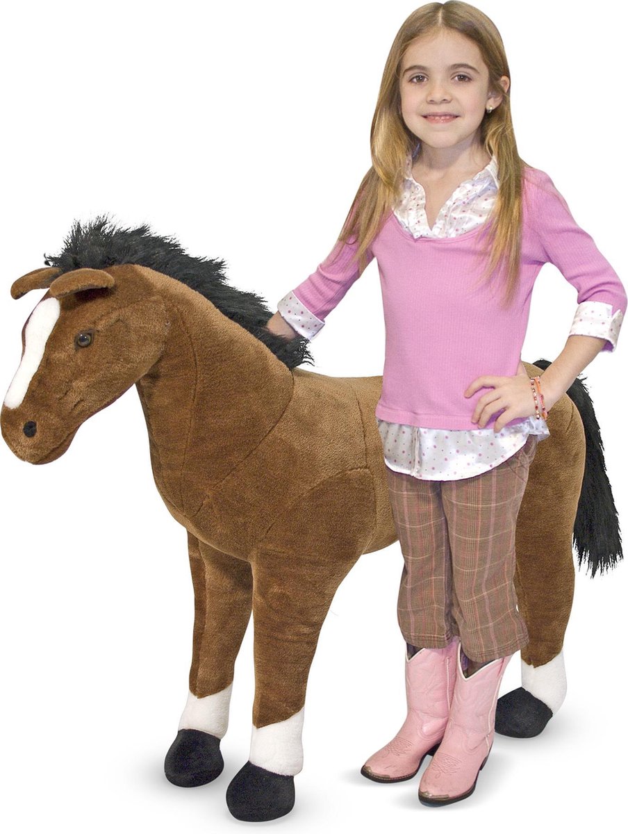 Pluche grote paarden knuffel 99 cm speelgoed -