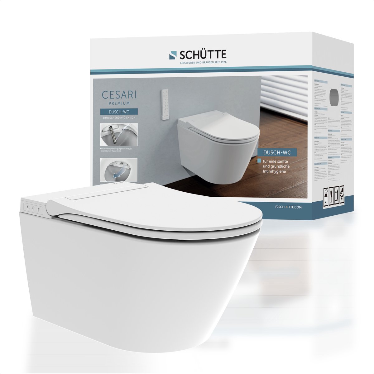 Schutte CESARI PREMIUM Douche-WC, randloos, met Slim WC bril - 93100