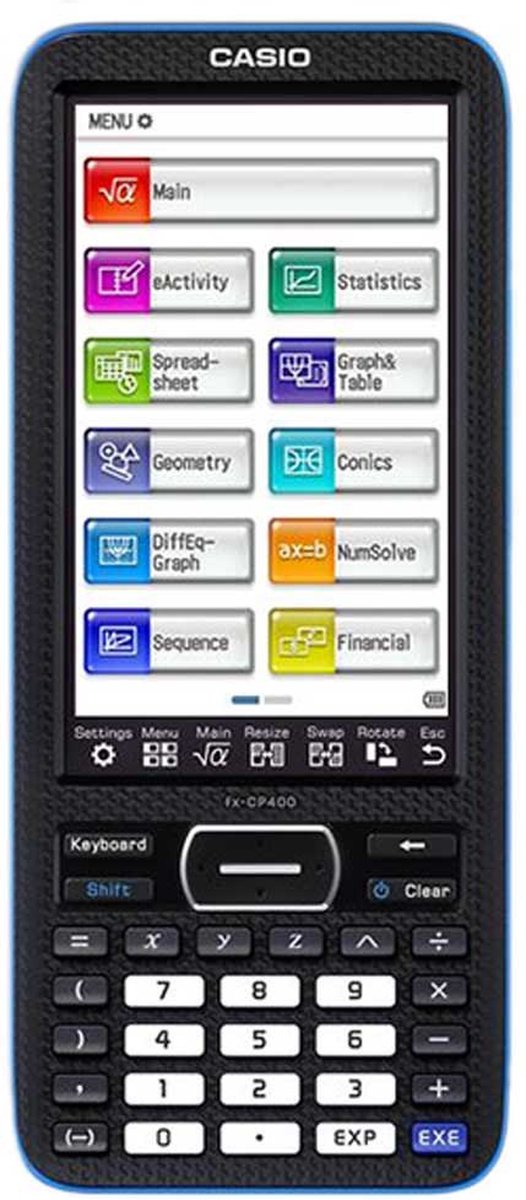 Casio FX-CP400 Grafische rekenmachine Zwart Aantal displayposities: 25 werkt op batterijen (b x h x d) 89 x 21.1 x 206 mm