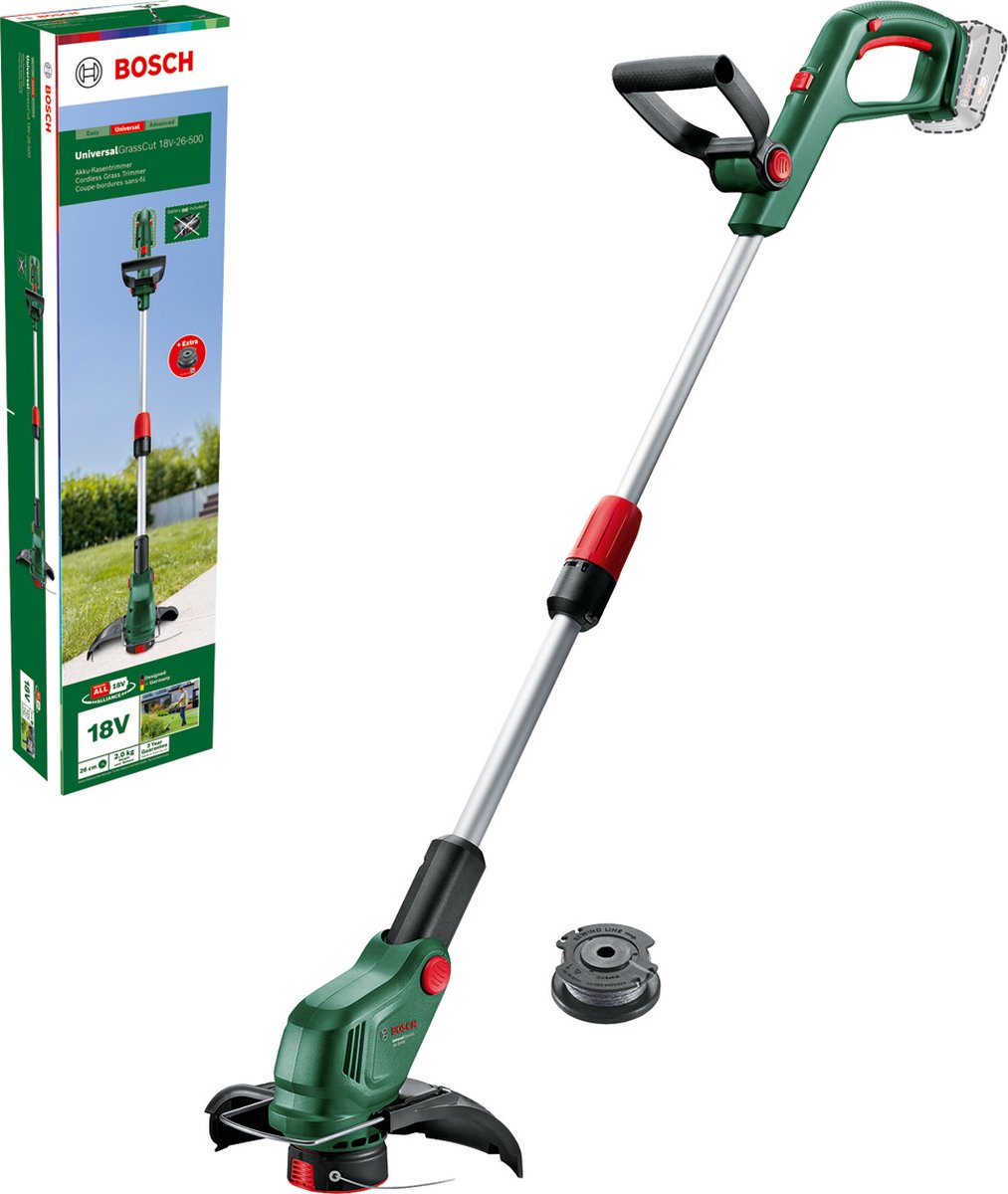 Bosch Groen Accutrimmer UniversalGrassCut 18V-26-500| Zonder accu en lader | 1x Draadspoel - 06008C1F04