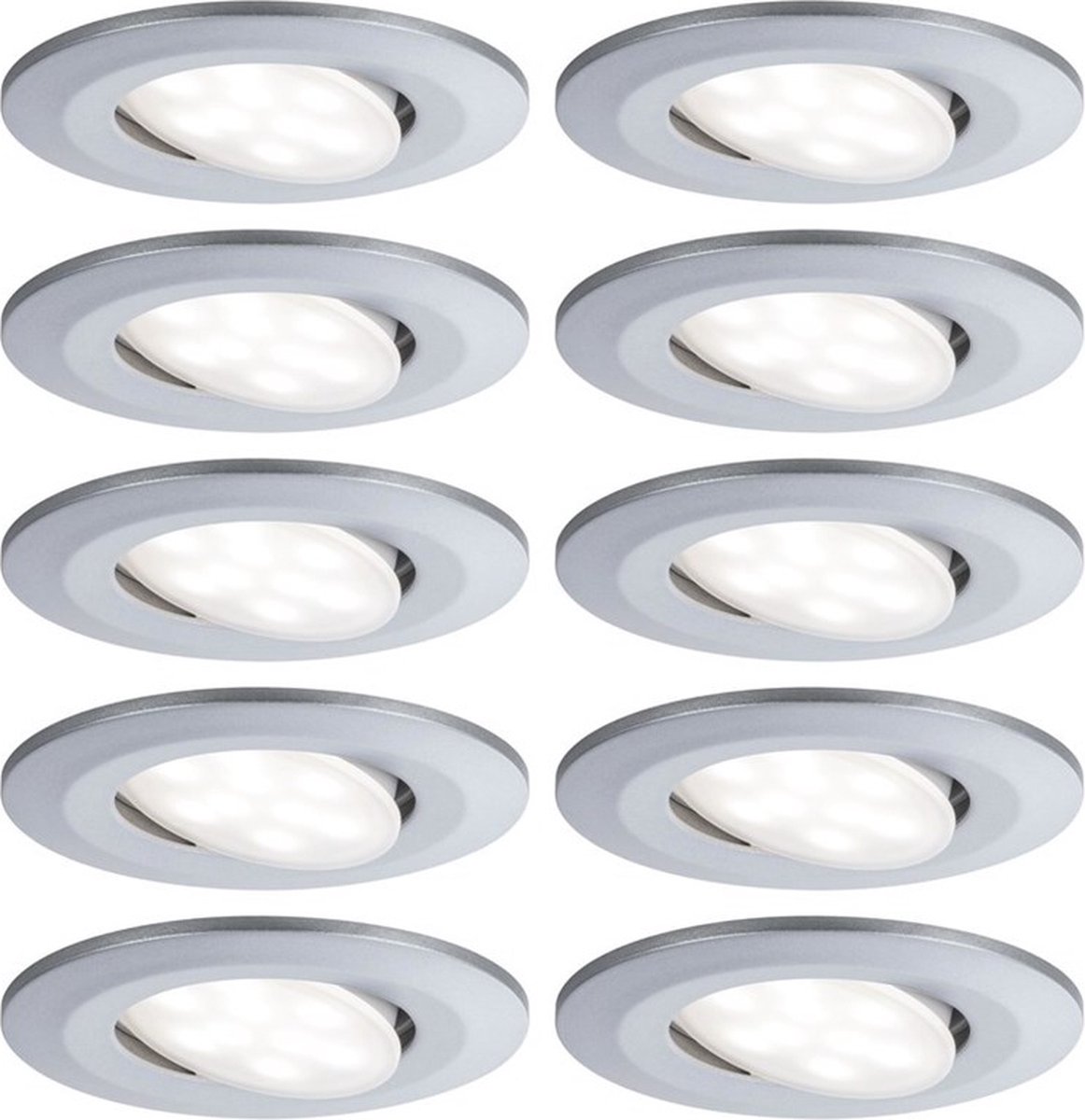 Paulmann LED-inbouwlamp voor badkamer Set van 10 stuks 65 W Chroom (mat)