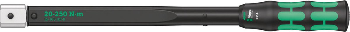 Wera Click-Torque XP 4 draaimomentsleutel met standaard instellingenvoor insteekgereedschappen, 20-250 Nm, 20 Nm, 14x18 x 20,0 Nm x 20-250 Nm -