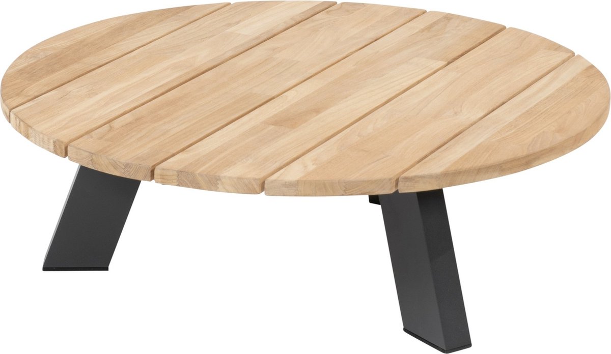 Cosmic salontafel met teak tafelblad 78 cm dia. H25 cm 4SO - 4so