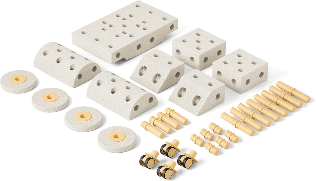 MODU Dreamer Set - 34 Onderdelen - 70x40x20 cm - Zand Grey/Honey - MODU - OneSize - Activiteitenspeelgoed