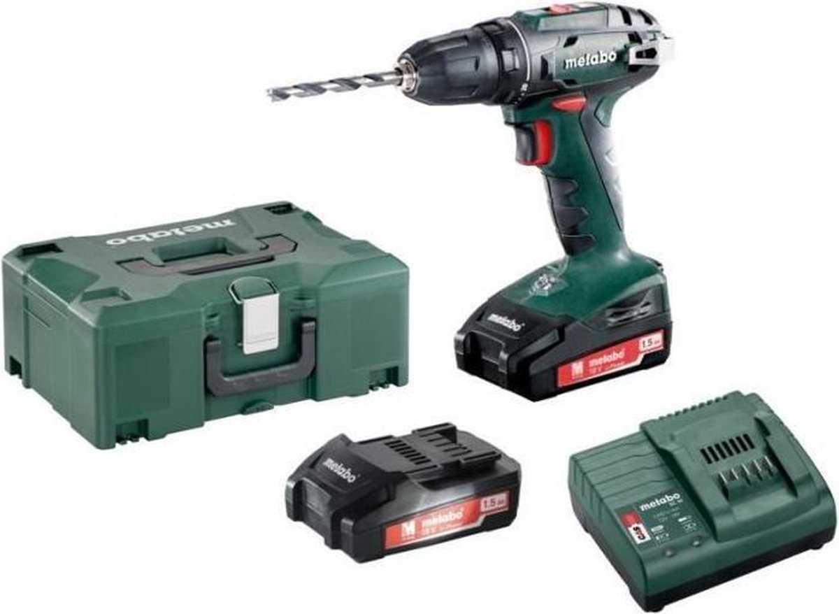 Metabo BS 18 Accu Boorschroefmachine | 18 V | 2 x 1.5 Ah Li-Power, SC 60 Plus | In Koffer - 602207550