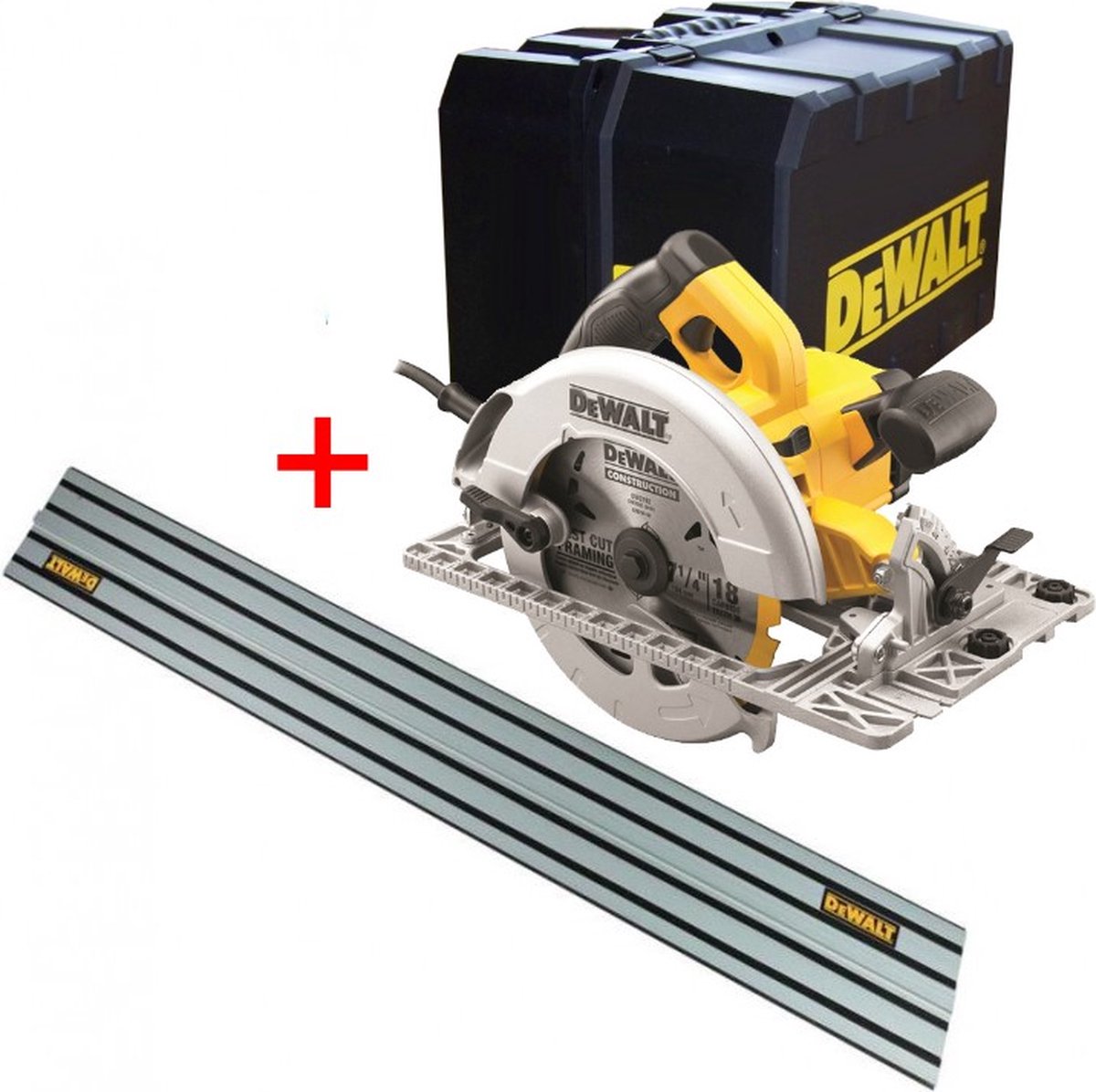 DeWalt DWE576KR 1600w cirkelzaag + 1500mm Geleiderail | actieprijs - DWE576KR