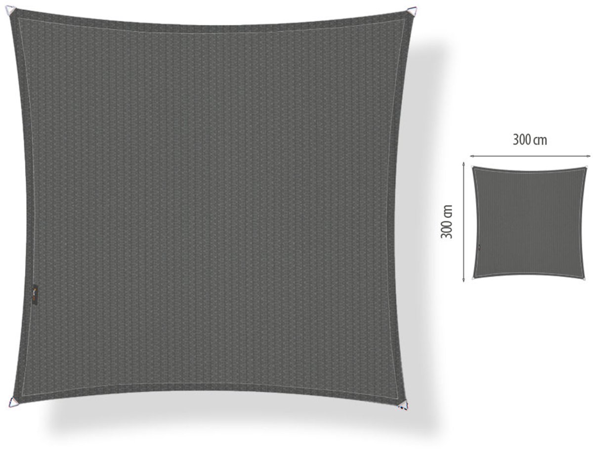 Vierkant 3,00x3,00 m Cool Grey - Shadow comfort