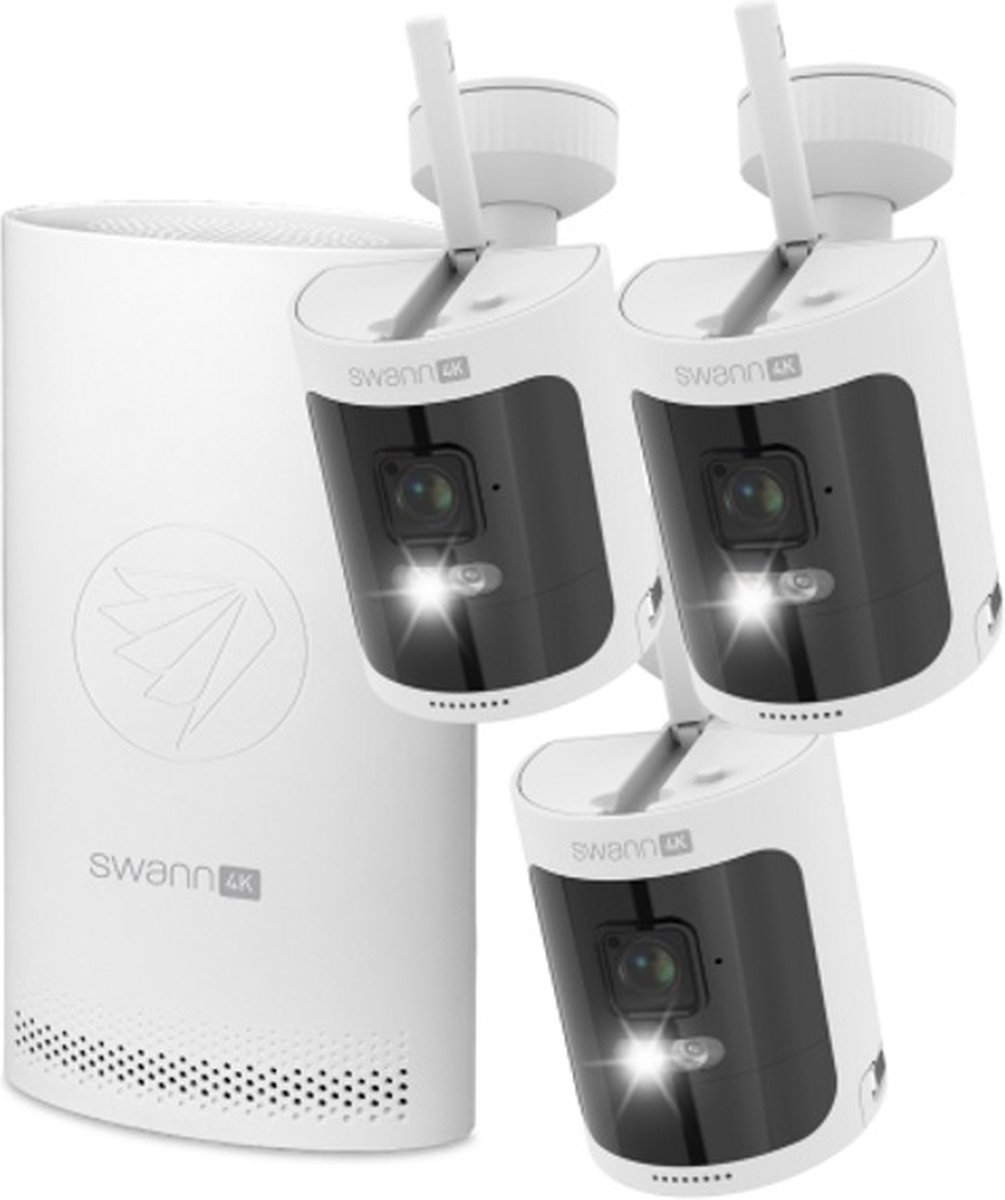 AllSecure4K Wireless Security Kit met 3x Wire-Free Cameras & NVR Tower Beveiligingscamera